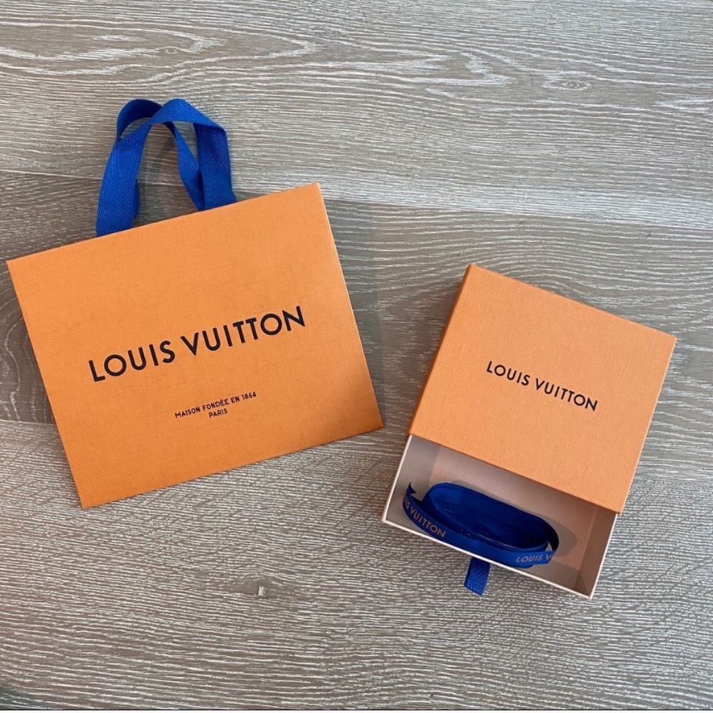 Louis Vuitton gift Box - shopping bag - blue Ribbon NEW